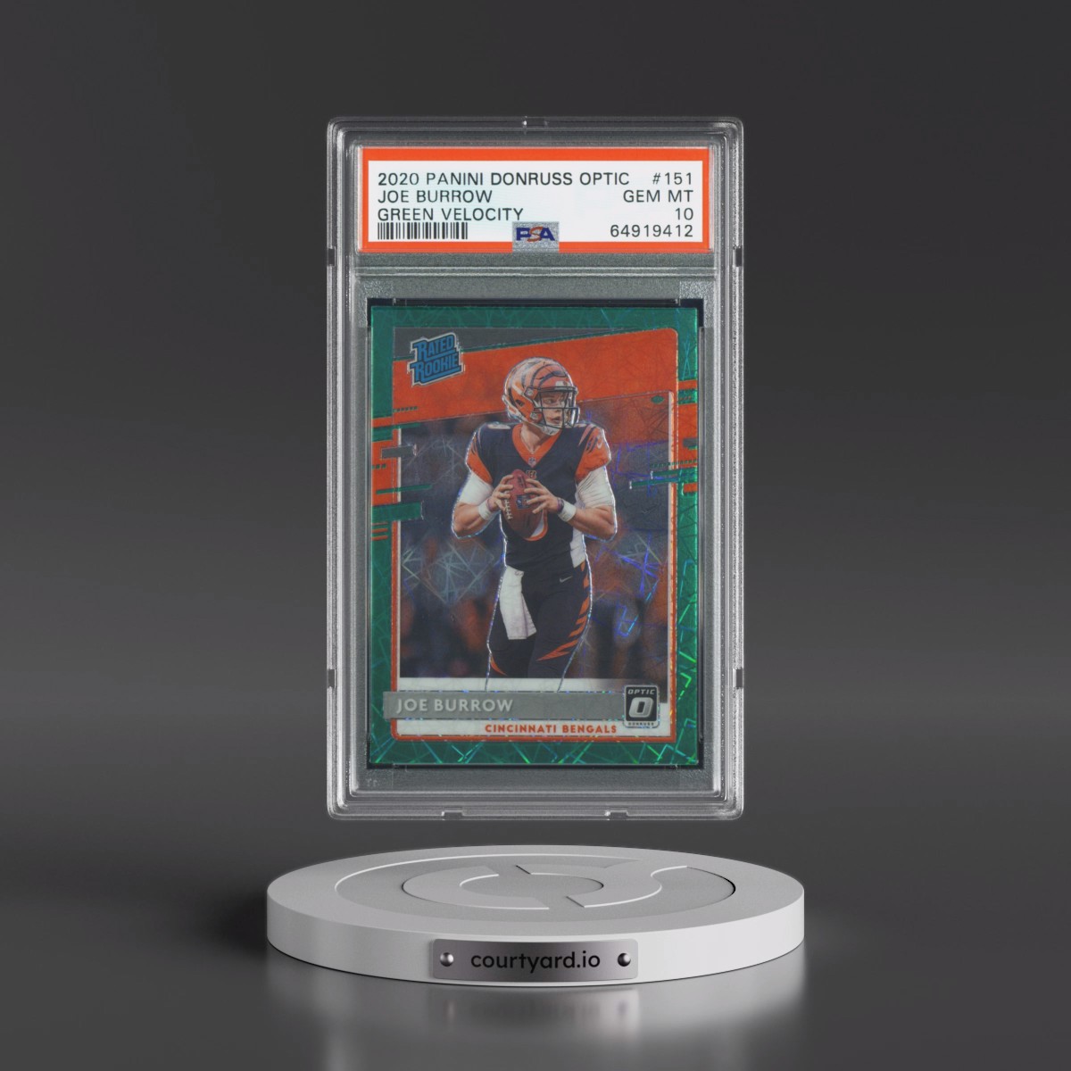 2020 Panini Donruss Optic Joe Burrow - Green Velocity #151 PSA 10