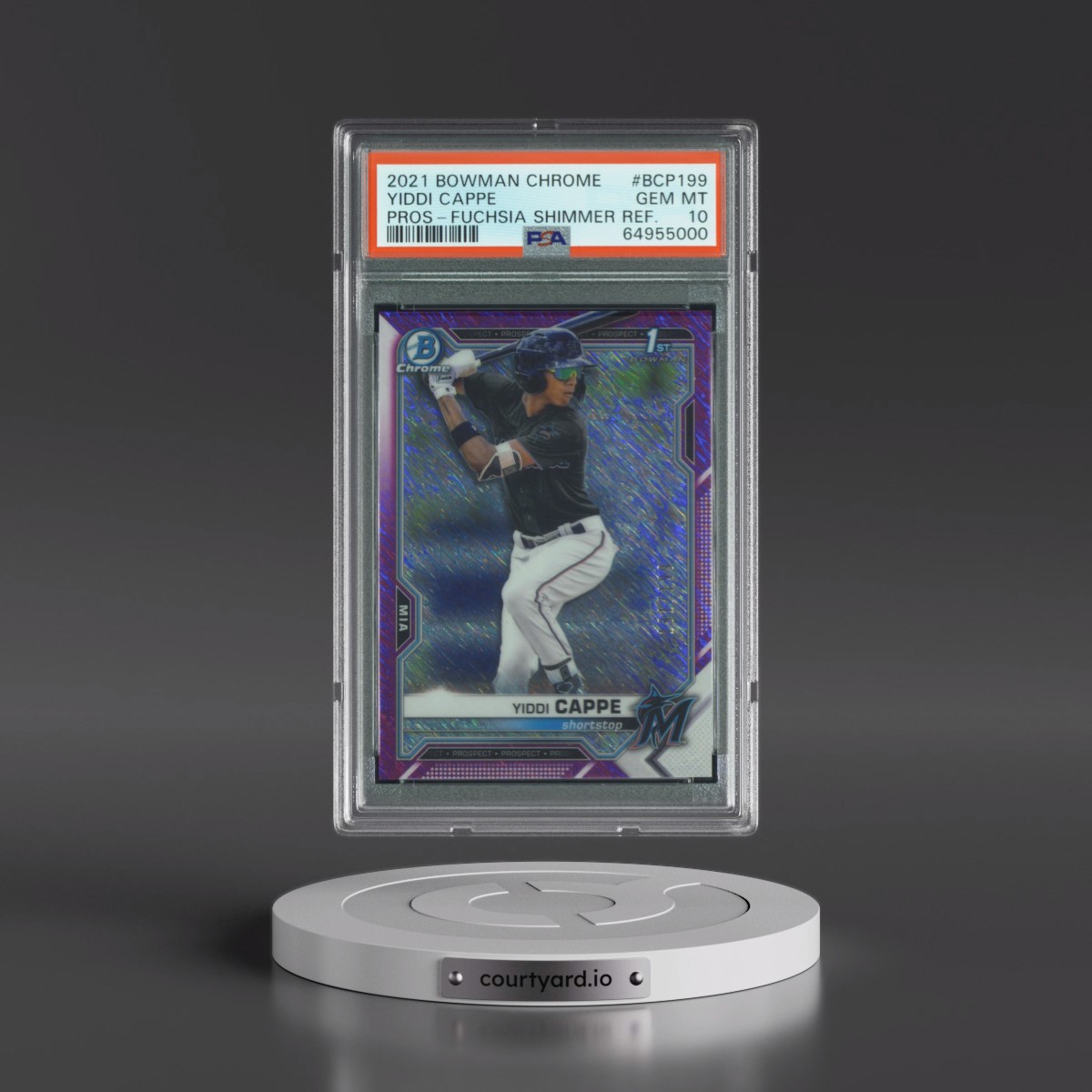 2021 Bowman Chrome Prospects Yiddi Cappe - Fuchsia Shimmer Refractor #BCP199 PSA 10