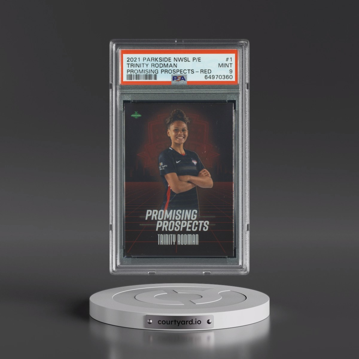 2021 Parkside Nwsl Premier Edition Promising Prospects #1 Trinity Rodman - Red (PSA 9 MINT)