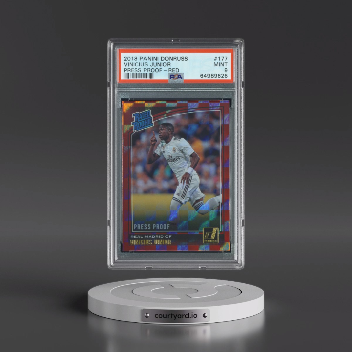 2018 Panini Donruss #177 Vinicius Junior - Press Proof-Red (PSA 9 MINT)