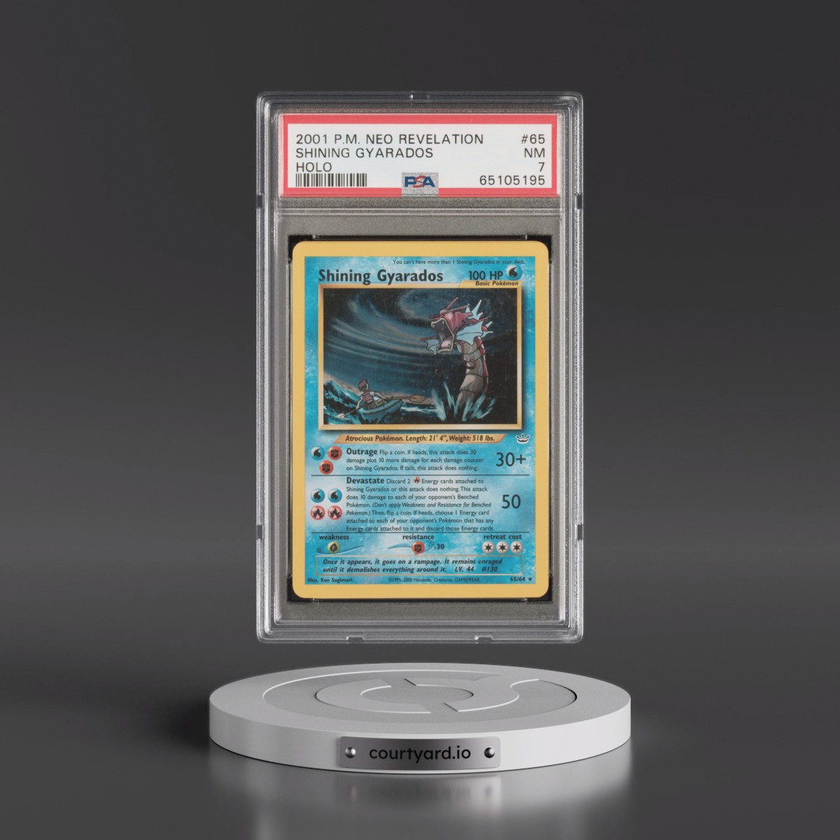 2001 Pokémon Neo Revelation #65 Shining Gyarados - Holo Holo (PSA 7 NM) - Photo