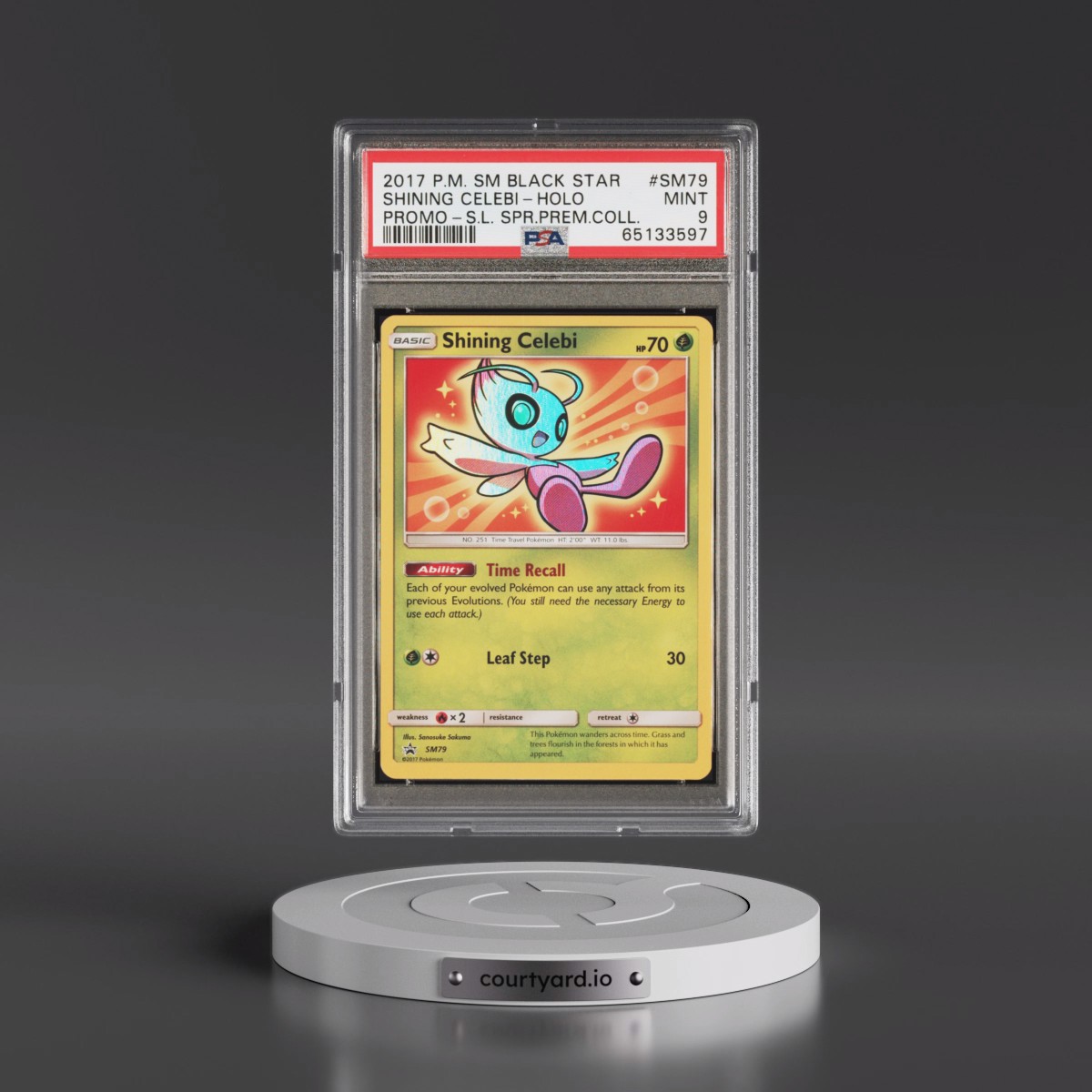 2017 Pokémon SM Black Star Promo #SM79 Shining Celebi - Holo Holo Shining Legends Super Premium Collection (PSA 9 MINT)