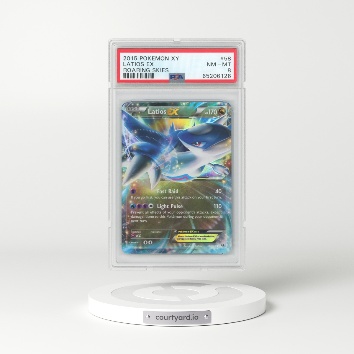 2015 Roaring Skies #58 Latios EX - Full Art Holo (PSA 8 NM-MT)