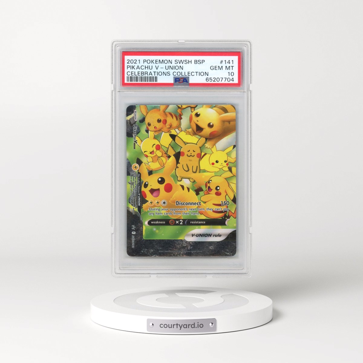 2021 Pokémon Swsh Black Star Promo #141 Pikachu V-Union - Celebrations Collection (PSA 10 GEM MINT)