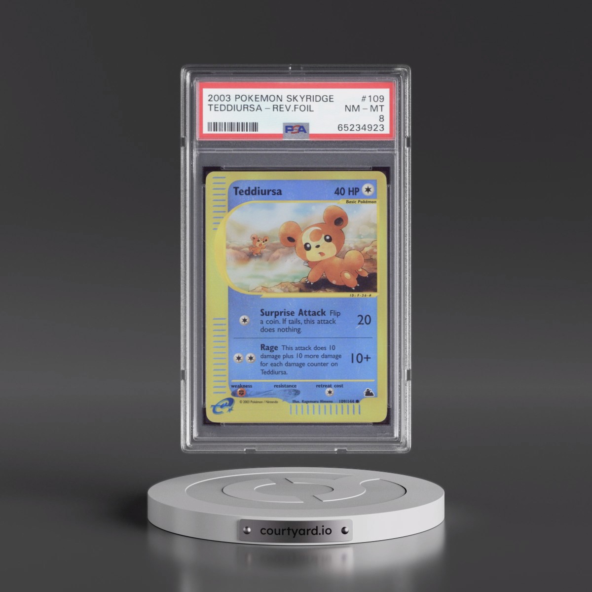 2003 Pokémon Skyridge #109 Teddiursa - Reverse Foil (PSA 8 NM-MT)