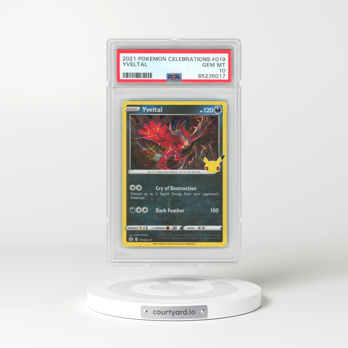 2021 Pokémon Celebrations #019 Yveltal (PSA 10 GEM MINT)
