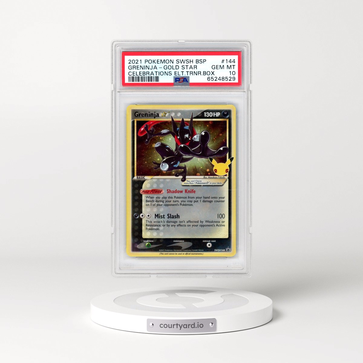 2021 Pokémon Swsh Black Star Promo #144 Greninja-Gold Star - Celebrations Elite Trainer Box (PSA 10 GEM MINT)