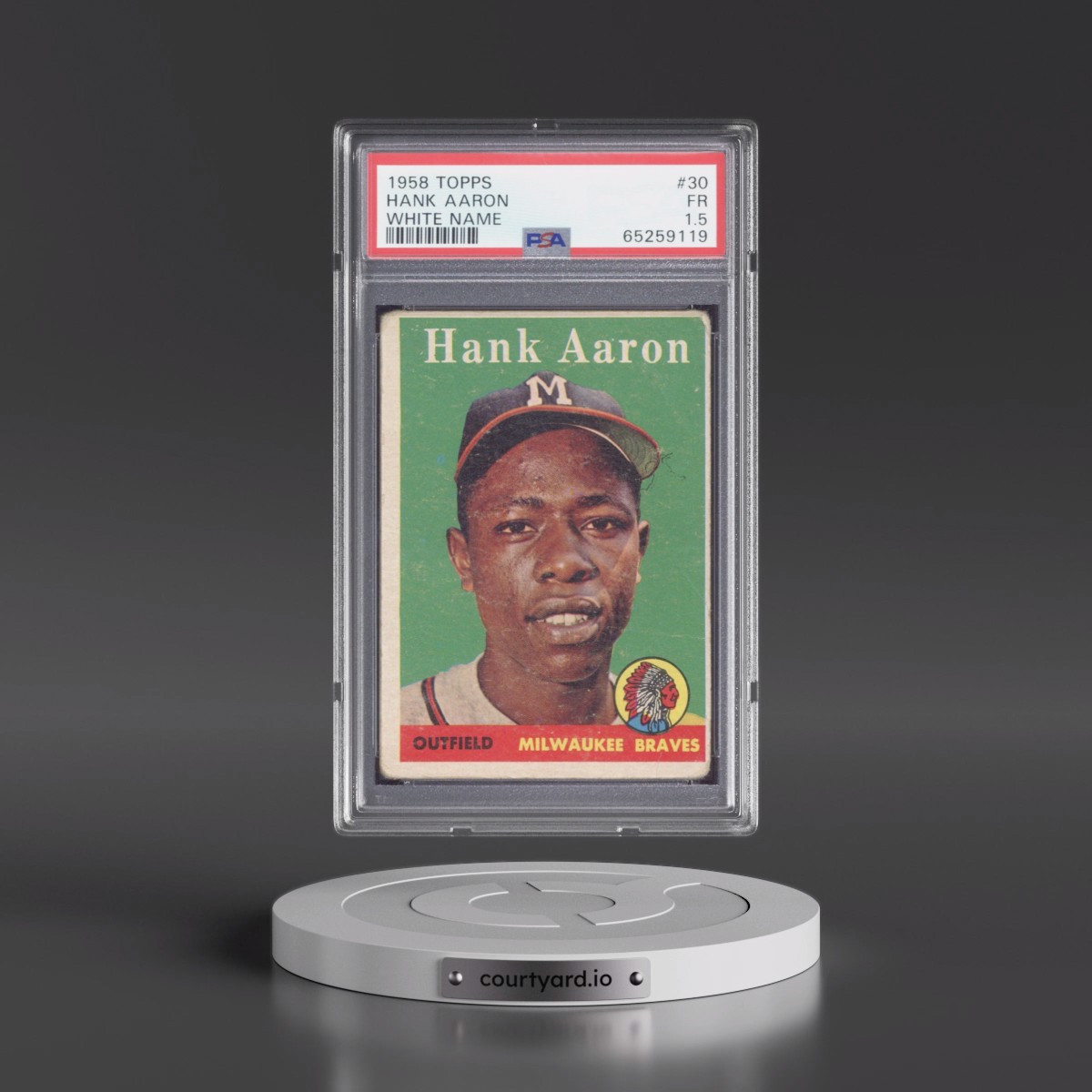 1958 Topps #30 Hank Aaron - White Name (PSA 1.5 FR)