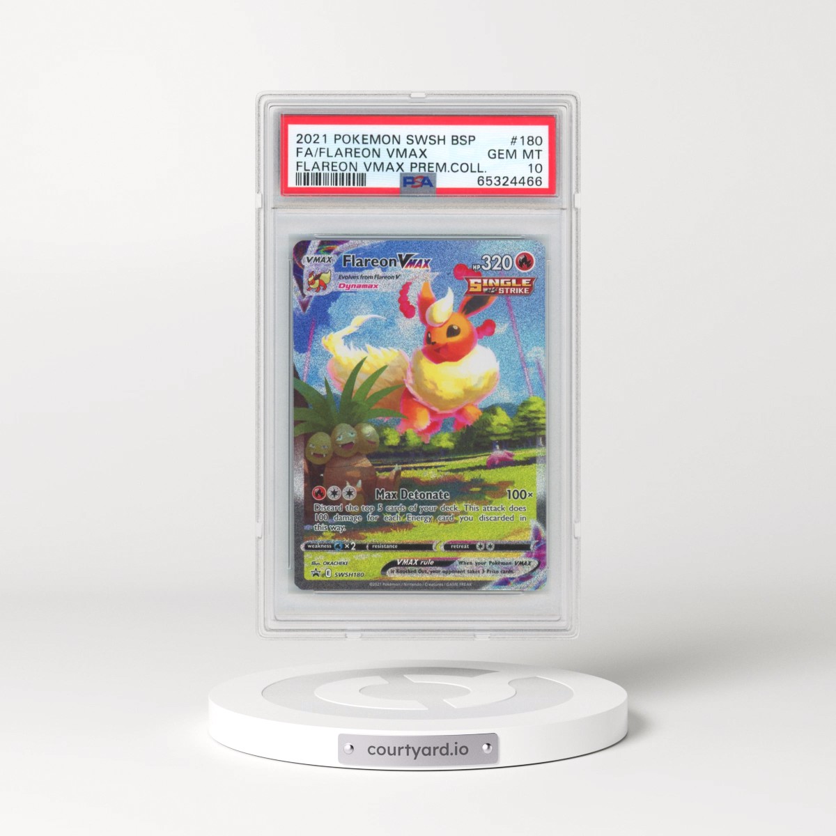 2021 Pokémon Swsh Black Star Promo #180 Flareon Vmax - Full Art Flareon Vmax Premium Collection (PSA 10 GEM MINT)