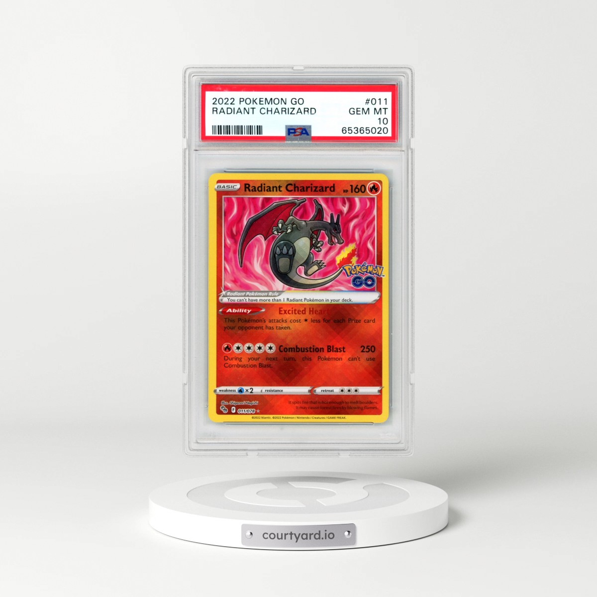 2022 Pokémon Go #011 Radiant Charizard - Holo (PSA 10 GEM MINT)