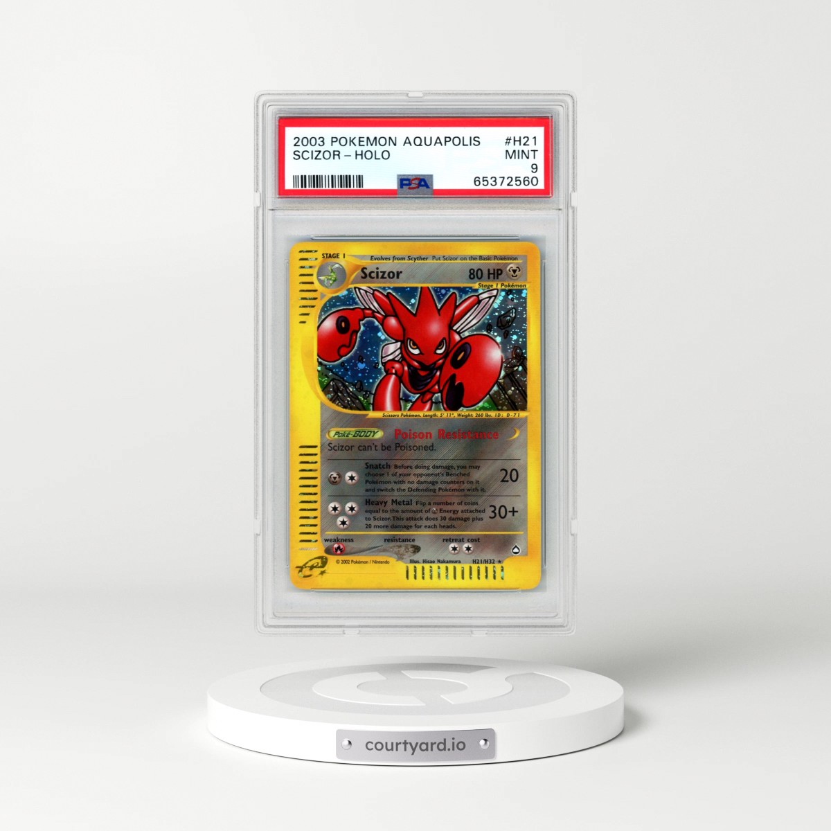 2003 Pokémon Aquapolis #H21 Scizor - Holo (PSA 9 MINT)