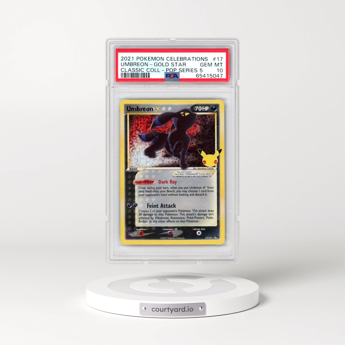 2021 Pokémon Celebrations Classic Collection #17 Umbreon-Gold Star (PSA 10 GEM MINT)