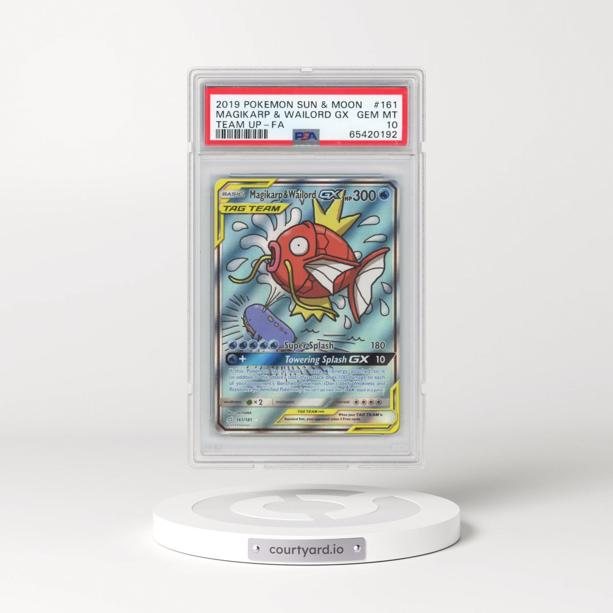 2019 Pokémon Sun & Moon Team Up #161 Magikarp & Wailord GX - Holo Full Art (PSA 10 GEM MINT)
