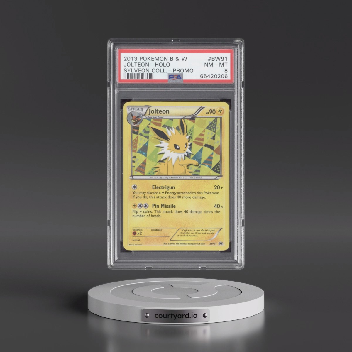 2013 Pokémon Black & White Promo #BW91 Jolteon - Holo Sylveon Collection (PSA 8 NM-MT)