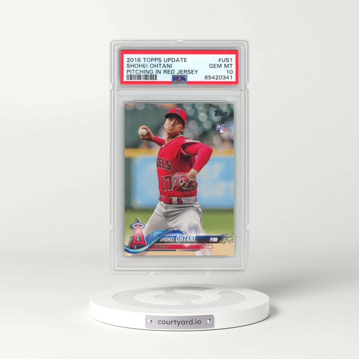2018 Topps Update #US1 Shohei Ohtani - Pitching in Red Jersey (PSA 10 GEM MINT)