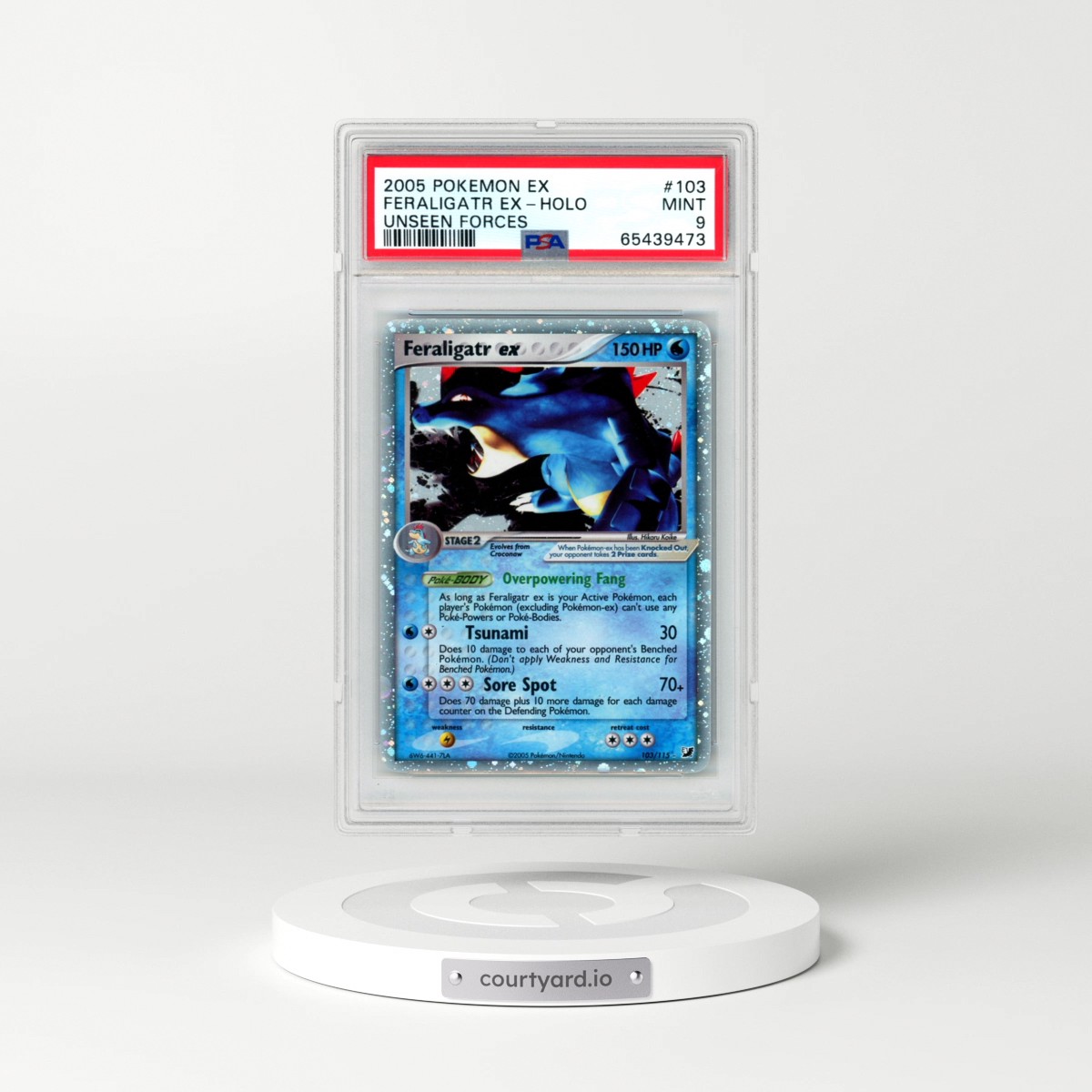 2005 Pokémon EX Unseen Forces #103 Feraligatr EX - Holo Holo (PSA 9 MINT)