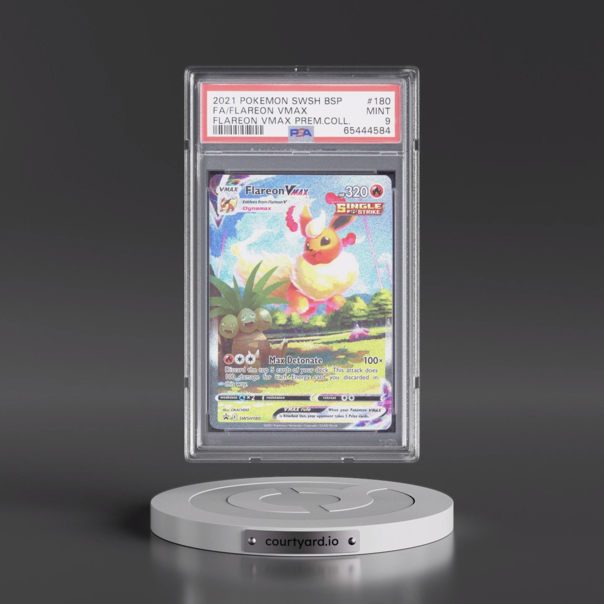 2021 Pokémon Swsh Black Star Promo #180 Flareon Vmax - Full Art Flareon Vmax Premium Collection (PSA 9 MINT)