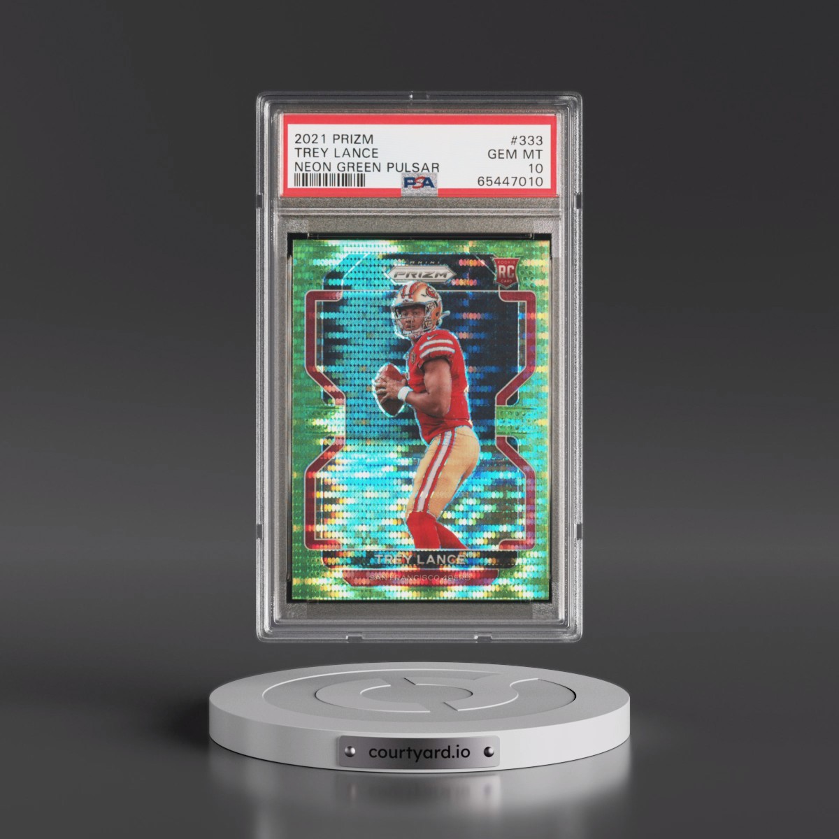2021 Panini Prizm #333 Trey Lance - Neon Green Pulsar (PSA 10 GEM MINT)