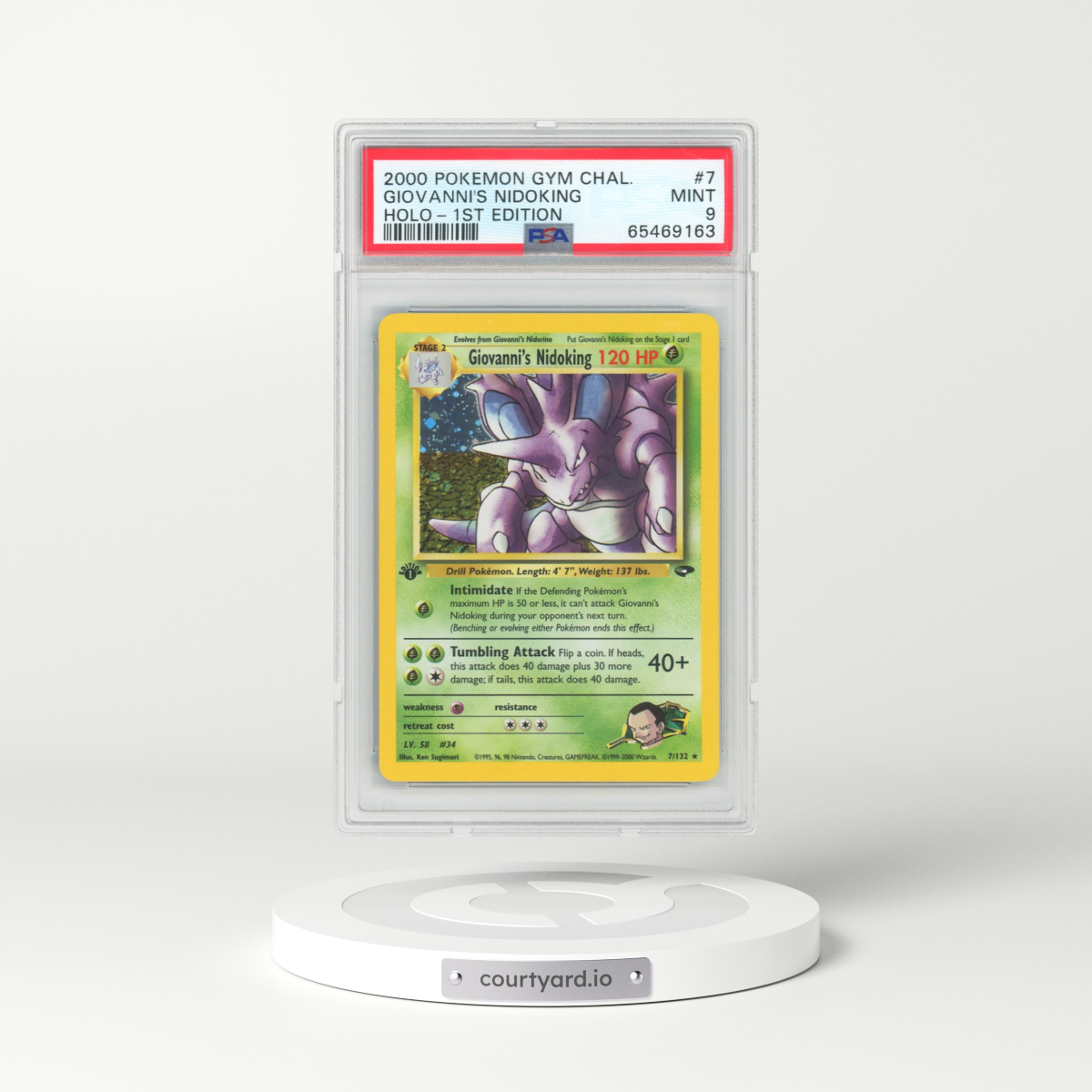 2000 Pokémon Gym Challenge #7 Giovanni's Nidoking - 1st Edition Holo (PSA 9 MINT)