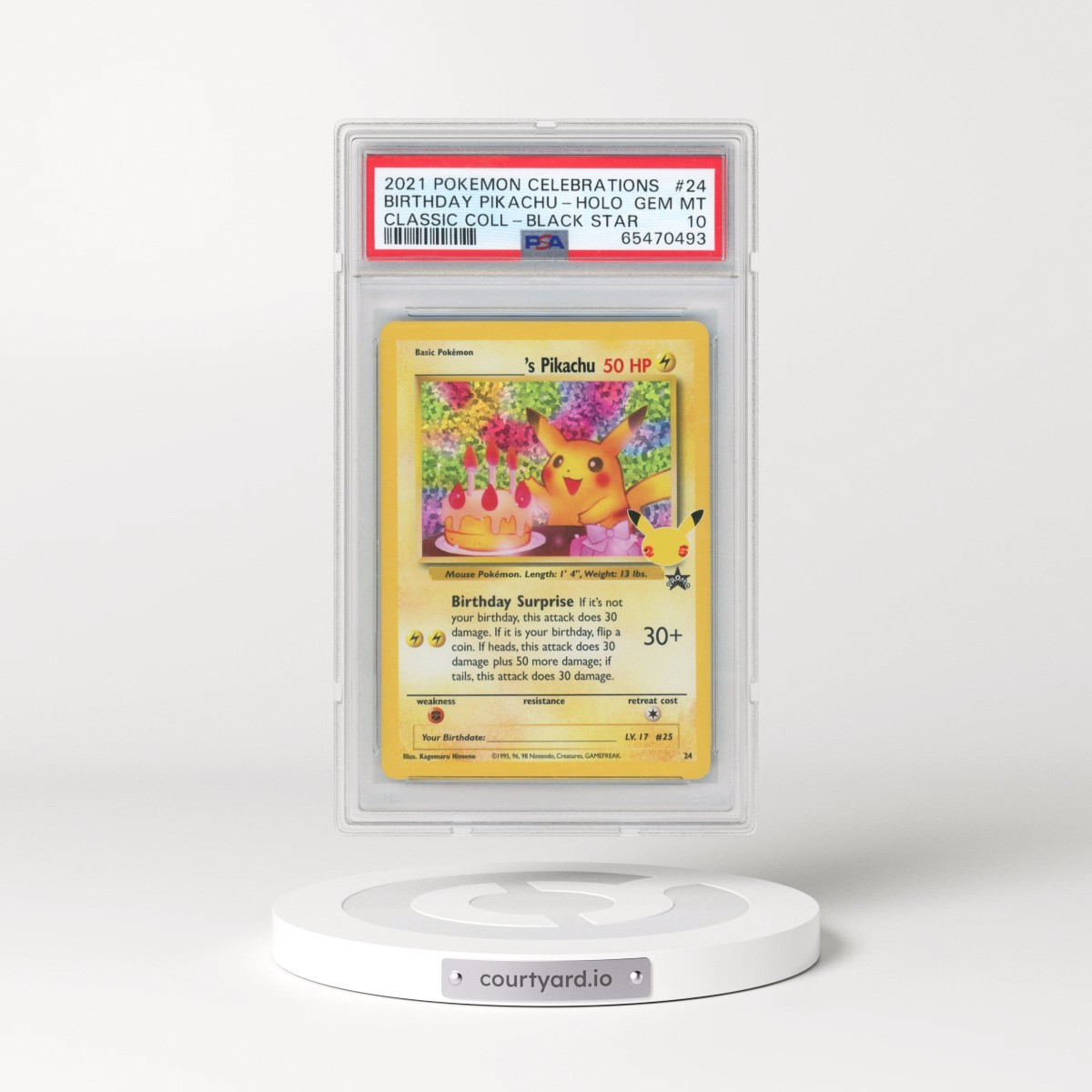 2021 Pokémon Celebrations Classic Collection #24 Birthday Pikachu - Holo (PSA 10 GEM MINT)
