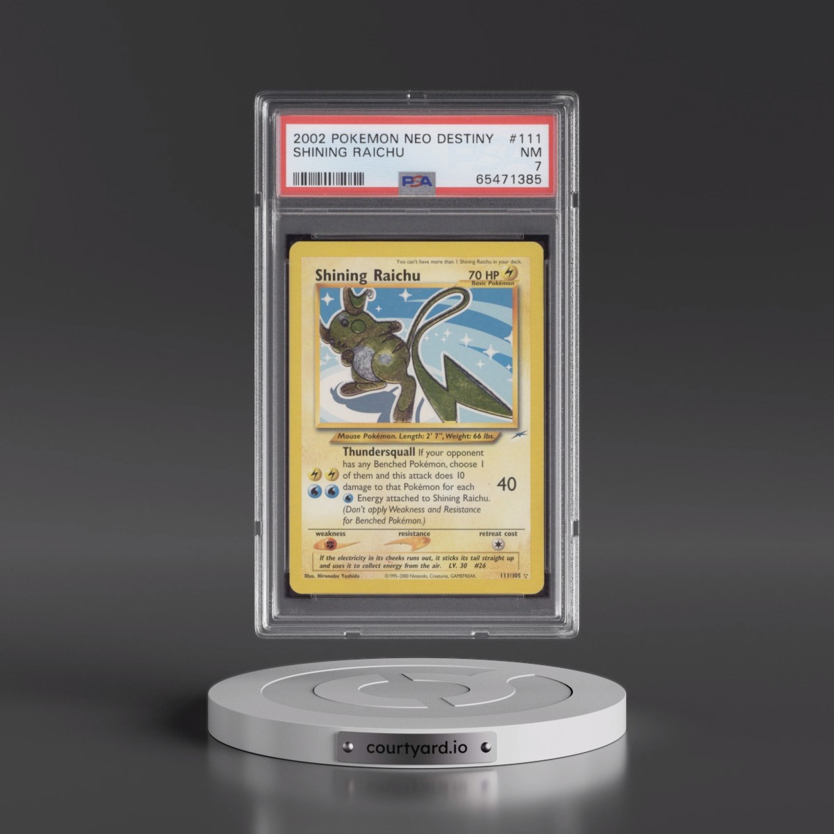 2002 Pokémon Neo Destiny #111 Shining Raichu - Holo (PSA 7 NM)
