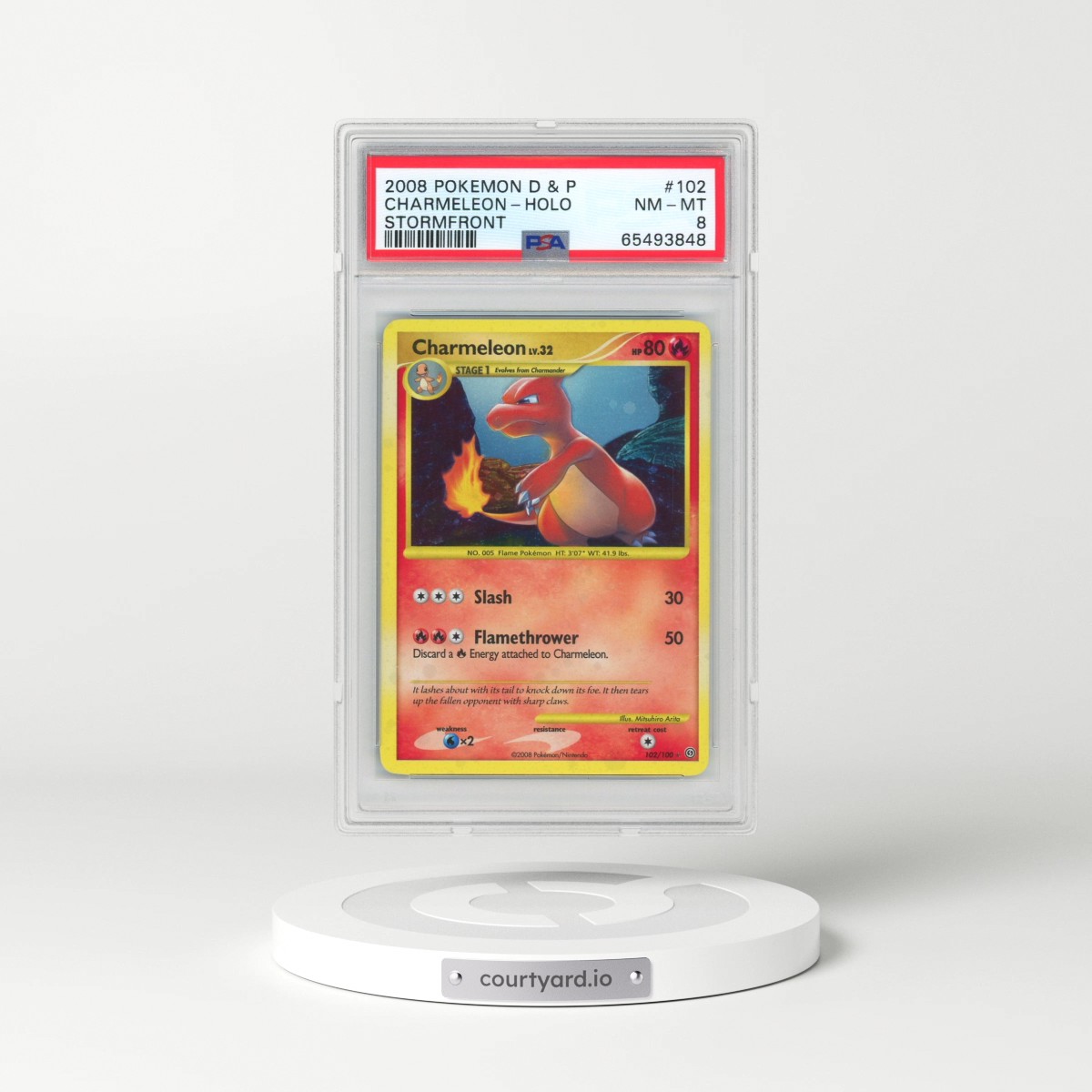 2008 Pokémon Diamond & Pearl Stormfront #102 Charmeleon - Holo (PSA 8 NM-MT)