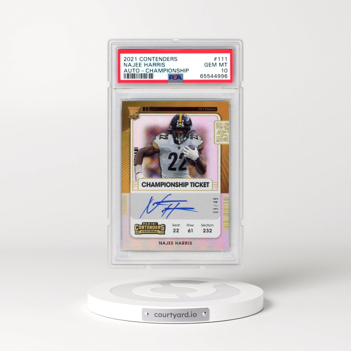 2021 Panini Contenders #111 Najee Harris - Autograph-Championship (PSA 10 GEM MINT)