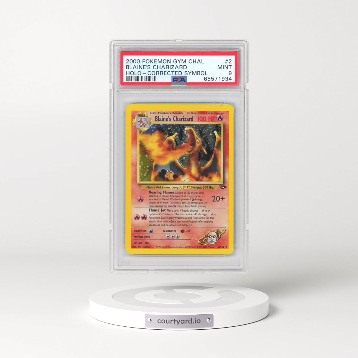 2000 Pokémon Gym Challenge #2 Blaine's Charizard - Holo-Corrected Symbol (PSA 9 MINT)