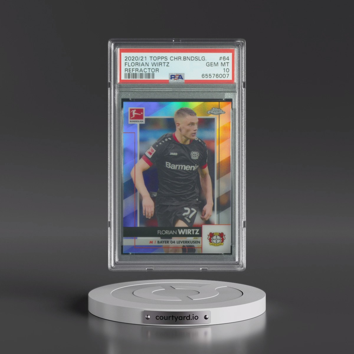 2020 Topps Chrome Bundesliga #64 Florian Wirtz - Refractor (PSA 10 GEM MINT)