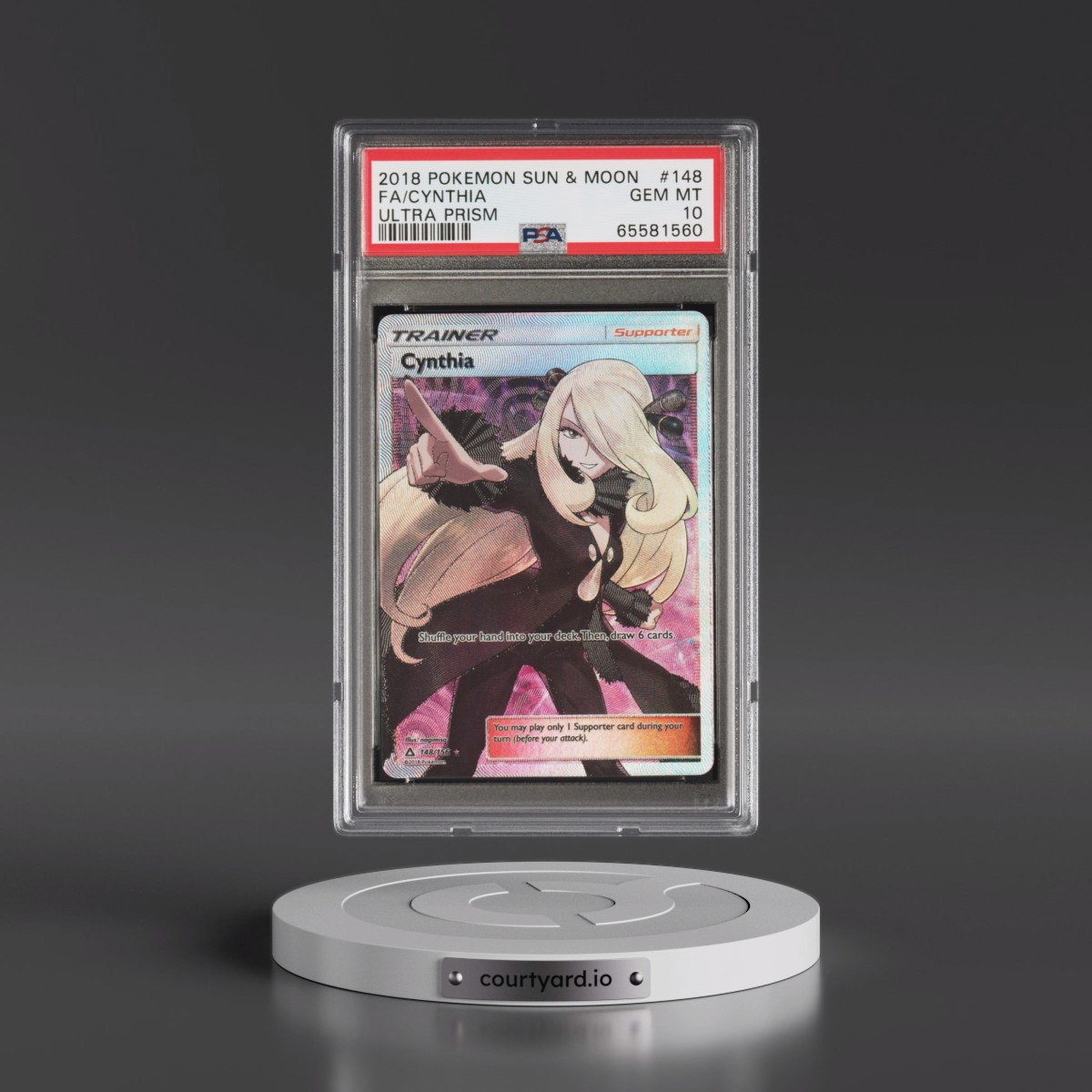 2018 Pokémon Sun & Moon Ultra Prism #148 Cynthia - Full Art (PSA 10 GEM MINT)