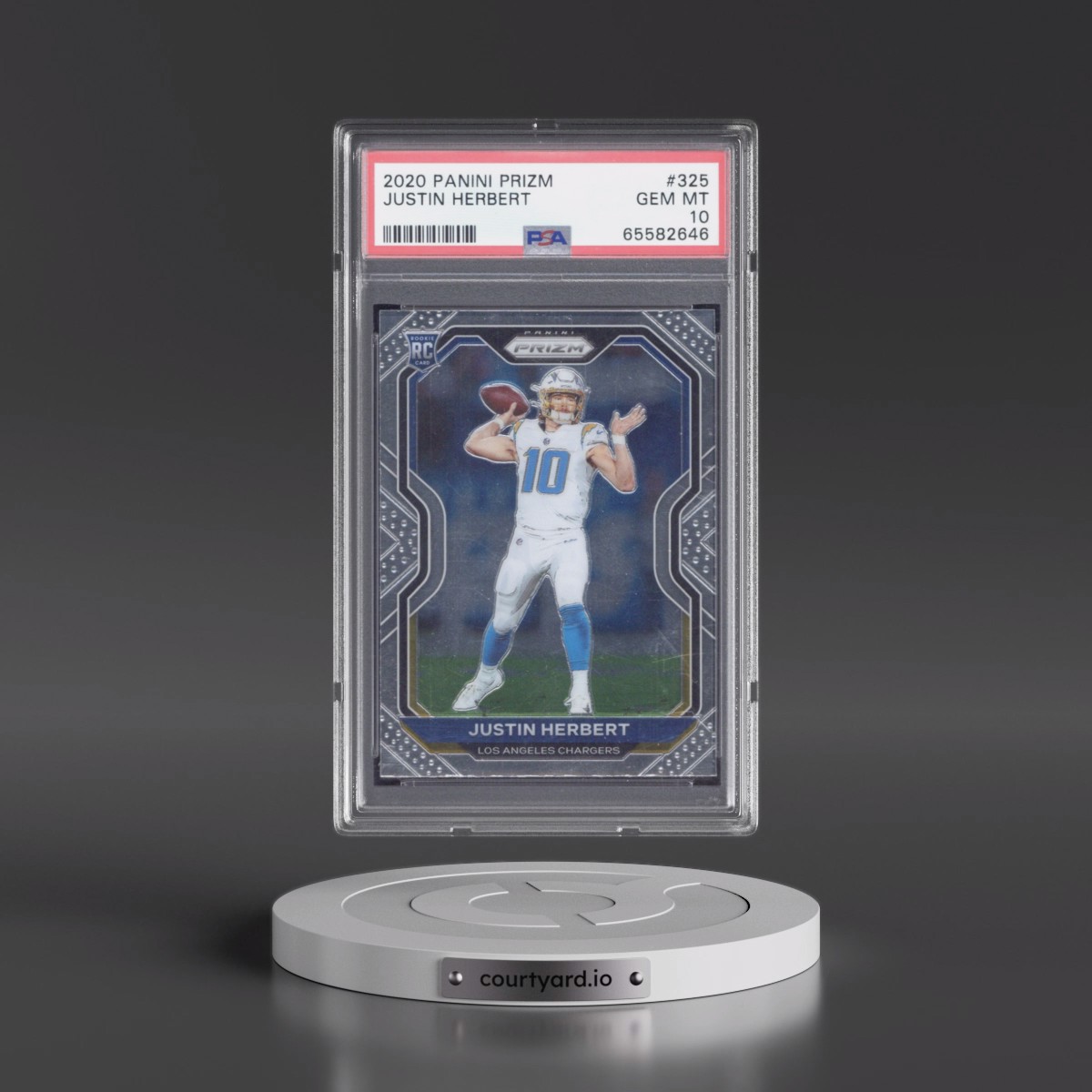 2020 Panini Prizm #325 Justin Herbert (PSA 10 GEM MINT)