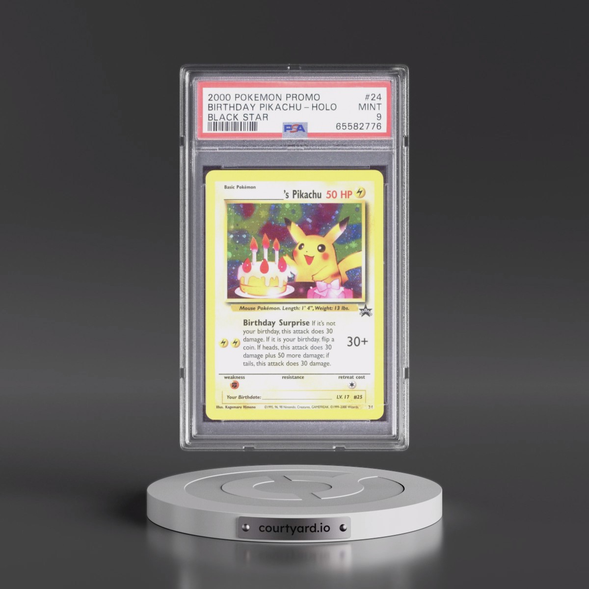 2000 Pokémon Promo Black Star #24 Birthday Pikachu - Holo (PSA 9 MINT)