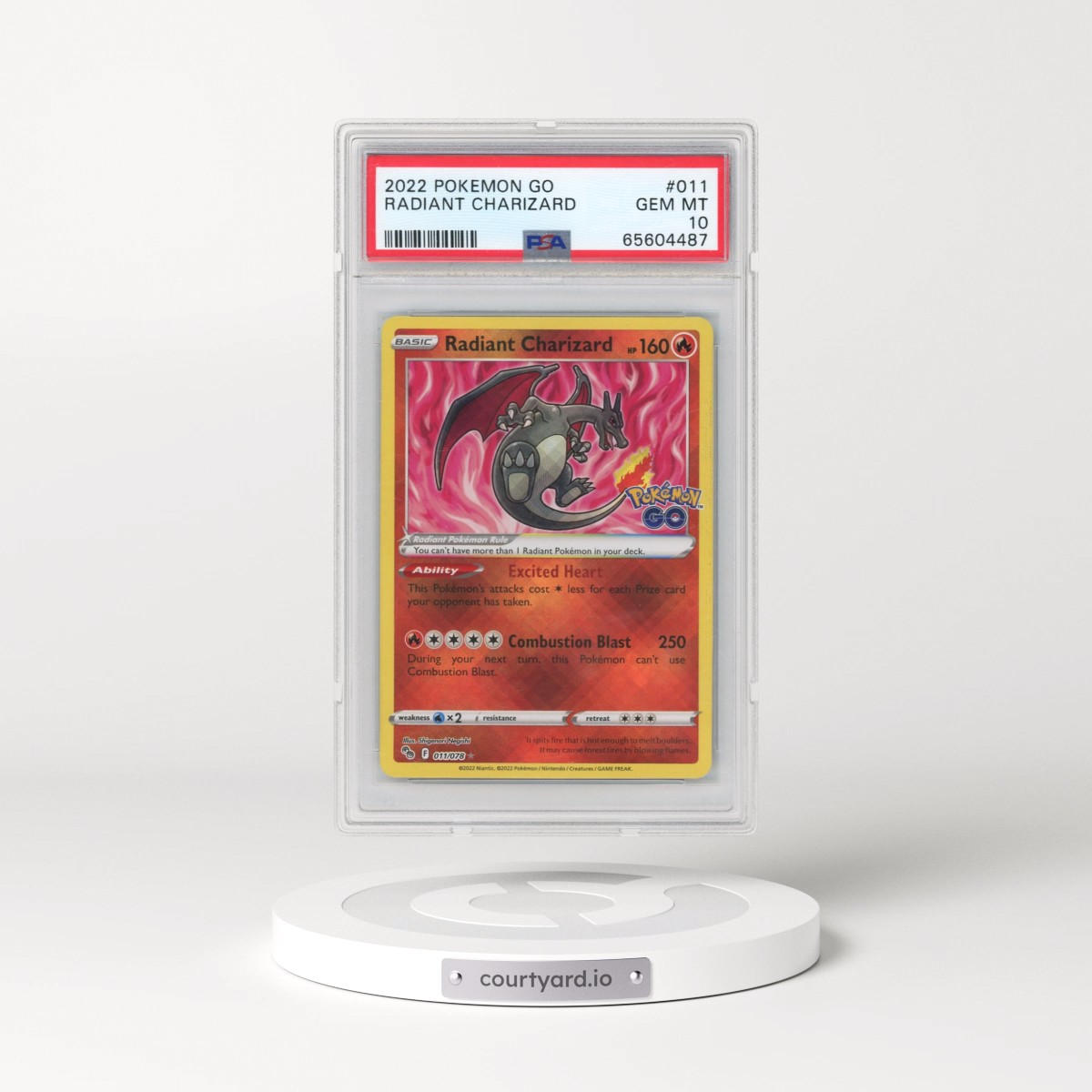 2022 Pokémon Go #011 Radiant Charizard - Holo (PSA 10 GEM MINT)