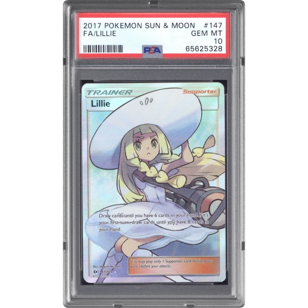 2017 Pokémon Sun & Moon #147 Lillie - Full Art (PSA 10 GEM MINT)