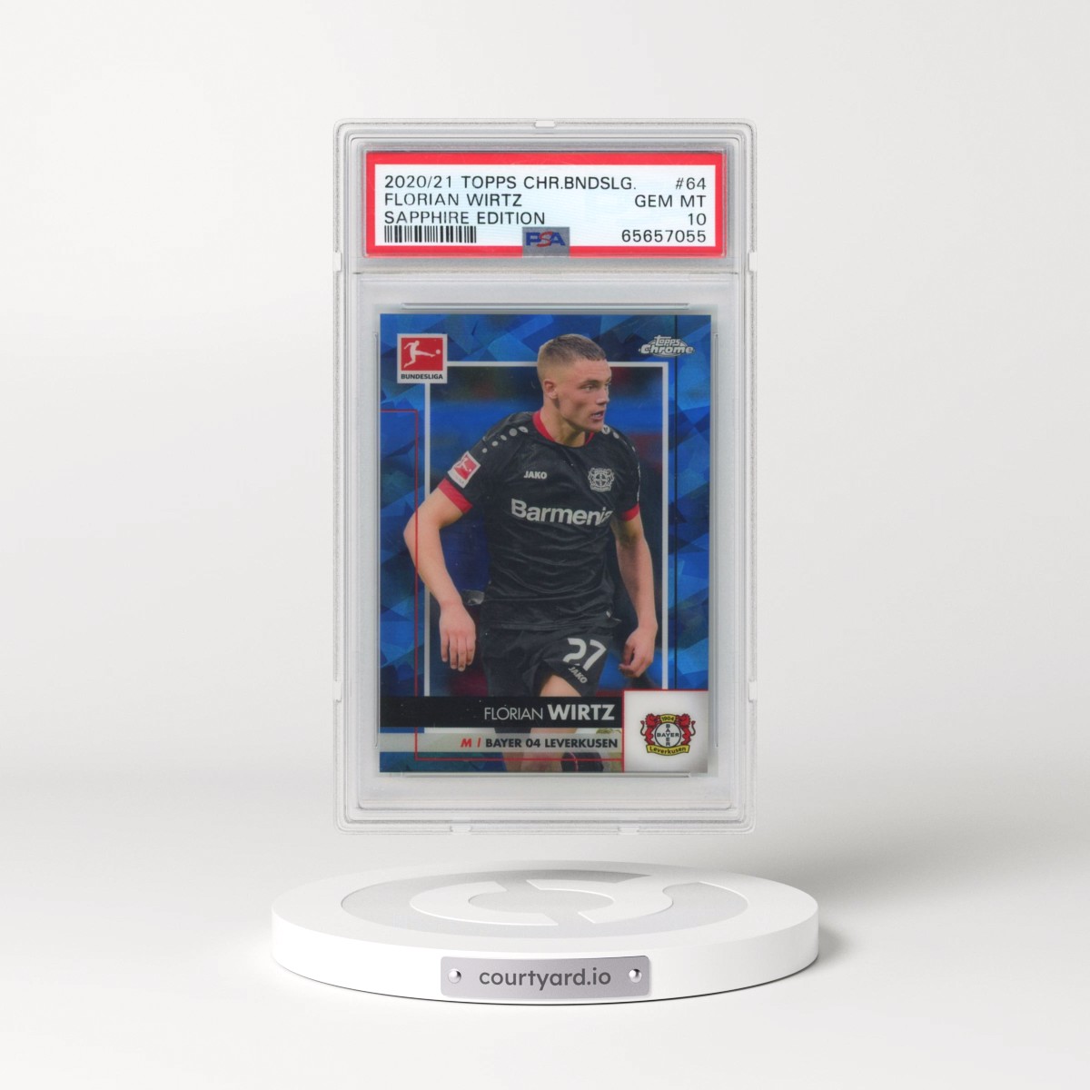 2020 Topps Chrome Bundesliga Sapphire Edition #64 Florian Wirtz (PSA 10 GEM MINT)