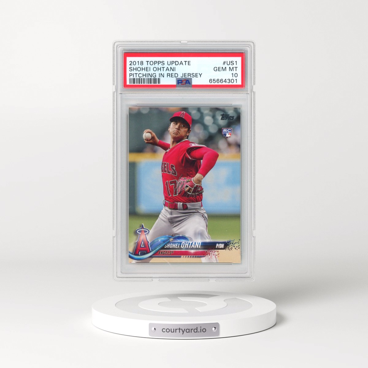 2018 Topps Update Shohei Ohtani - Pitching in Red Jersey #US1 PSA 10