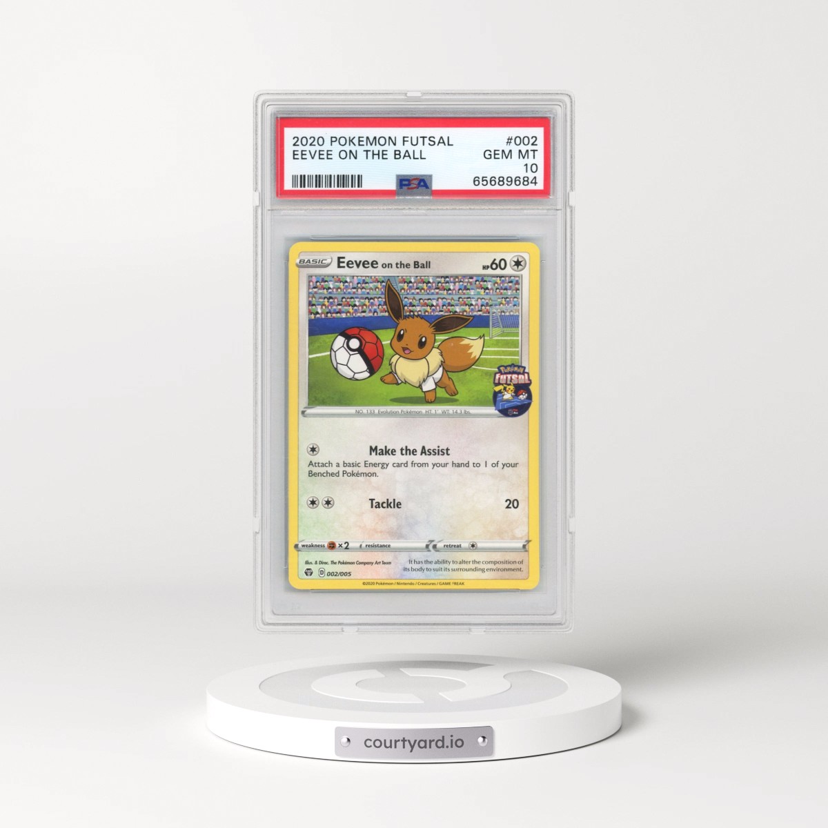 2020 Pokémon Futsal #002 Eevee on the Ball (PSA 10 GEM MINT)