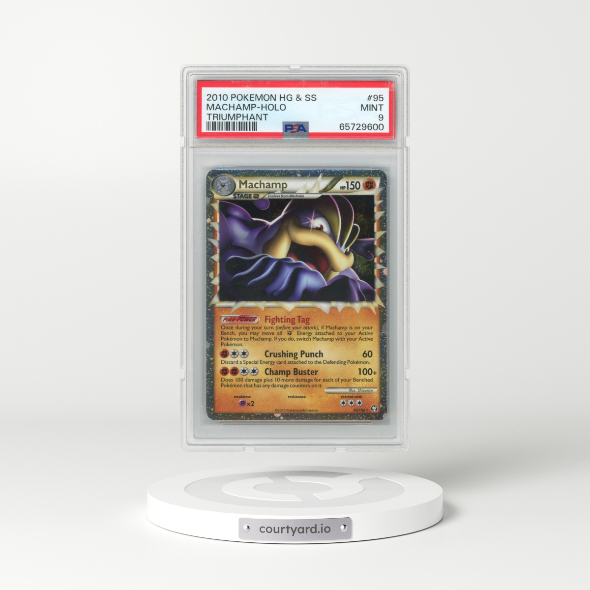 2010 Pokémon Heartgold & Soulsilver Triumphant #95 Machamp - Holo (PSA 9 MINT)