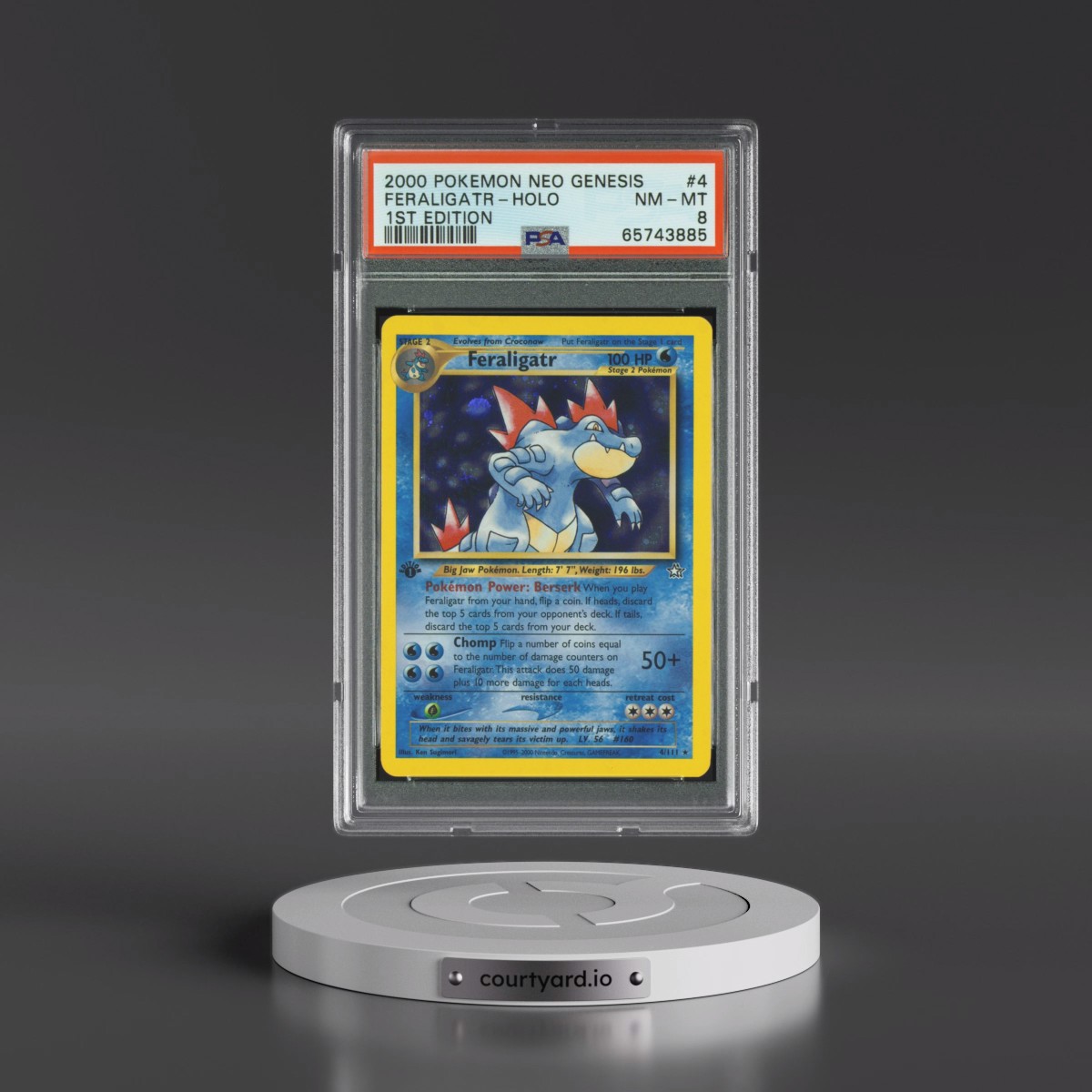 2000 Pokémon Neo Genesis #4 Feraligatr - 1st Edition Holo (PSA 8 NM-MT)