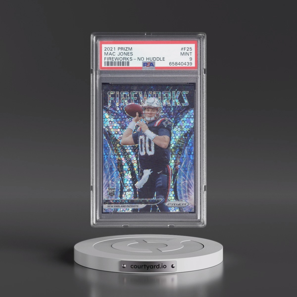 2021 Panini Prizm Fireworks Mac Jones - No Huddle #F25 PSA 9
