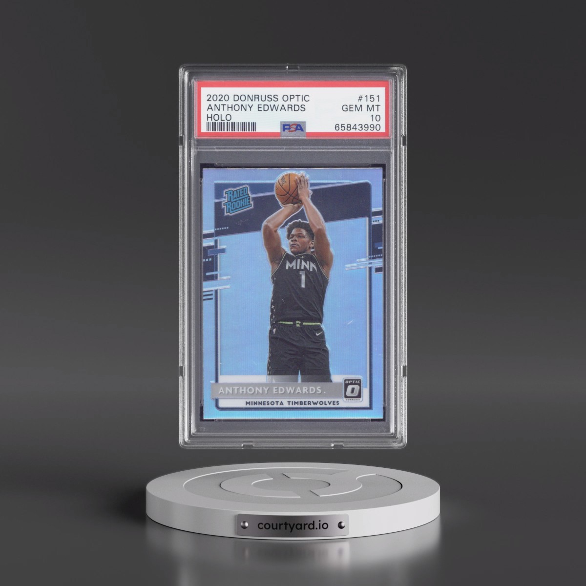 2020 Panini Donruss Optic #151 Anthony Edwards - Holo (PSA 10 GEM MINT)