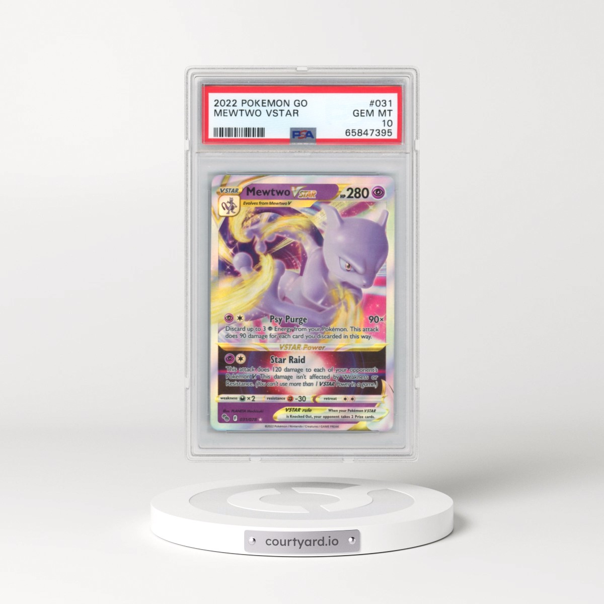 2022 Pokémon Go #031 Mewtwo Vstar (PSA 10 GEM MINT)
