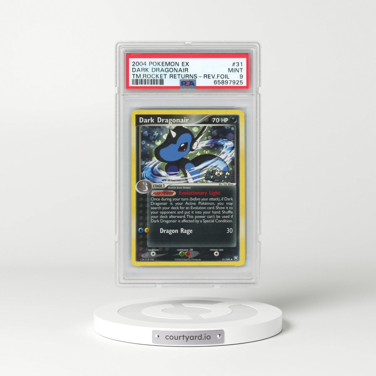 2004 Pokémon EX Team Rocket Returns #31 Dark Dragonair - Reverse Foil (PSA 9 MINT)