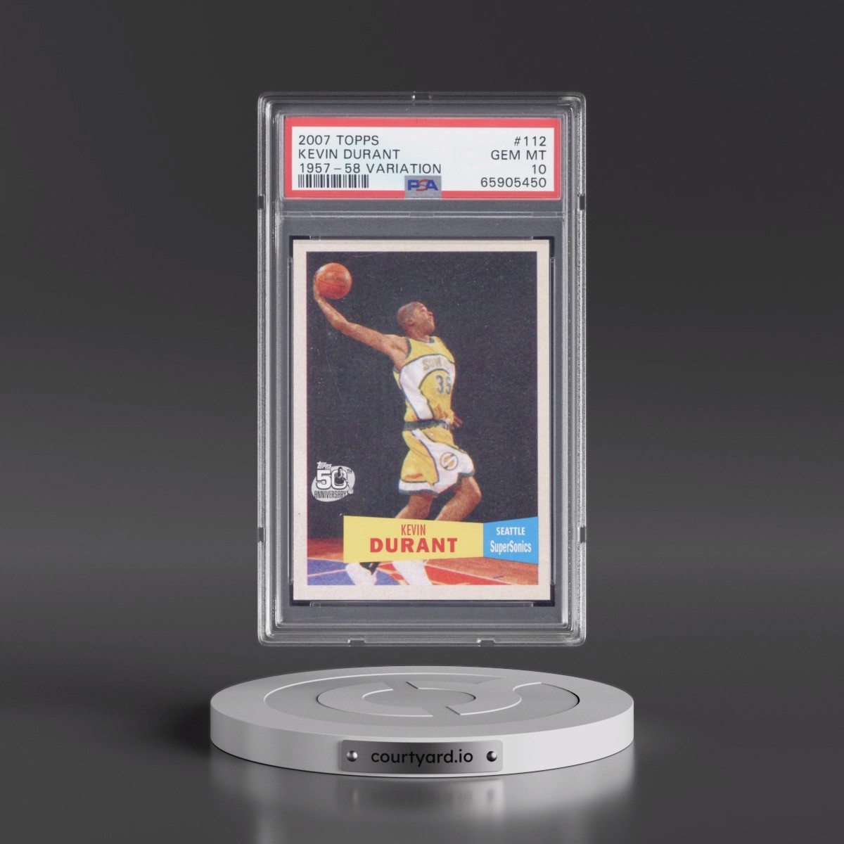 2007 Topps #112 Kevin Durant - 1957-58 Variation (PSA 10 GEM MINT)