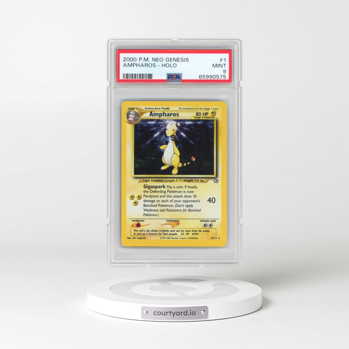 2000 Pokémon Neo Genesis #1 Ampharos - Holo (PSA 9 MINT)