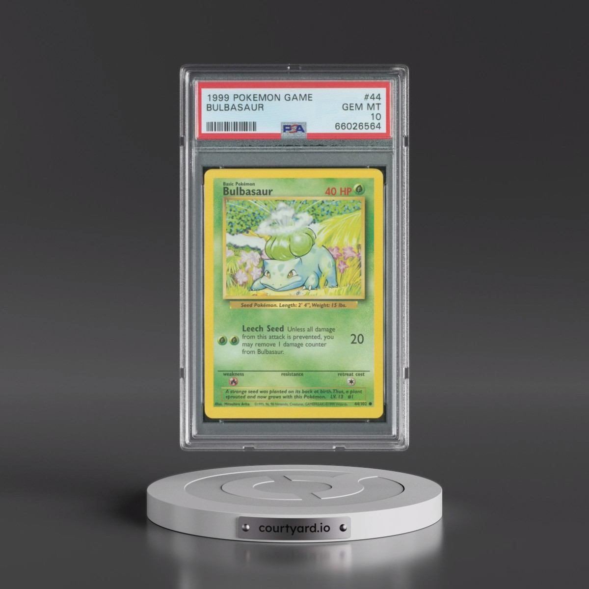 1999 Pokémon Game #44 Bulbasaur (PSA 10 GEM MINT)