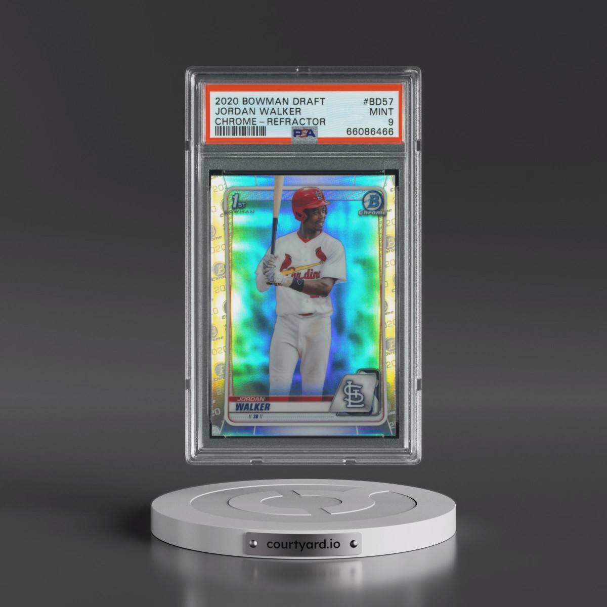 2020 Bowman Draft Jordan Walker - Chrome-Refractor #BD57 PSA 9