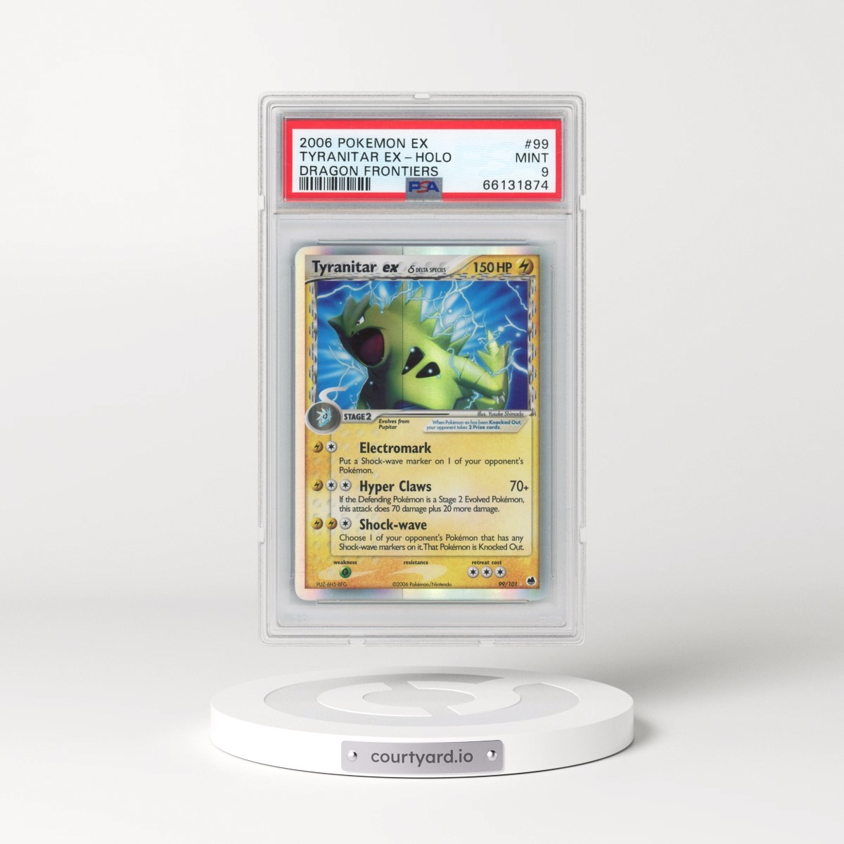 2006 Pokémon EX Dragon Frontiers #99 Tyranitar EX - Holo Holo (PSA 9 MINT)