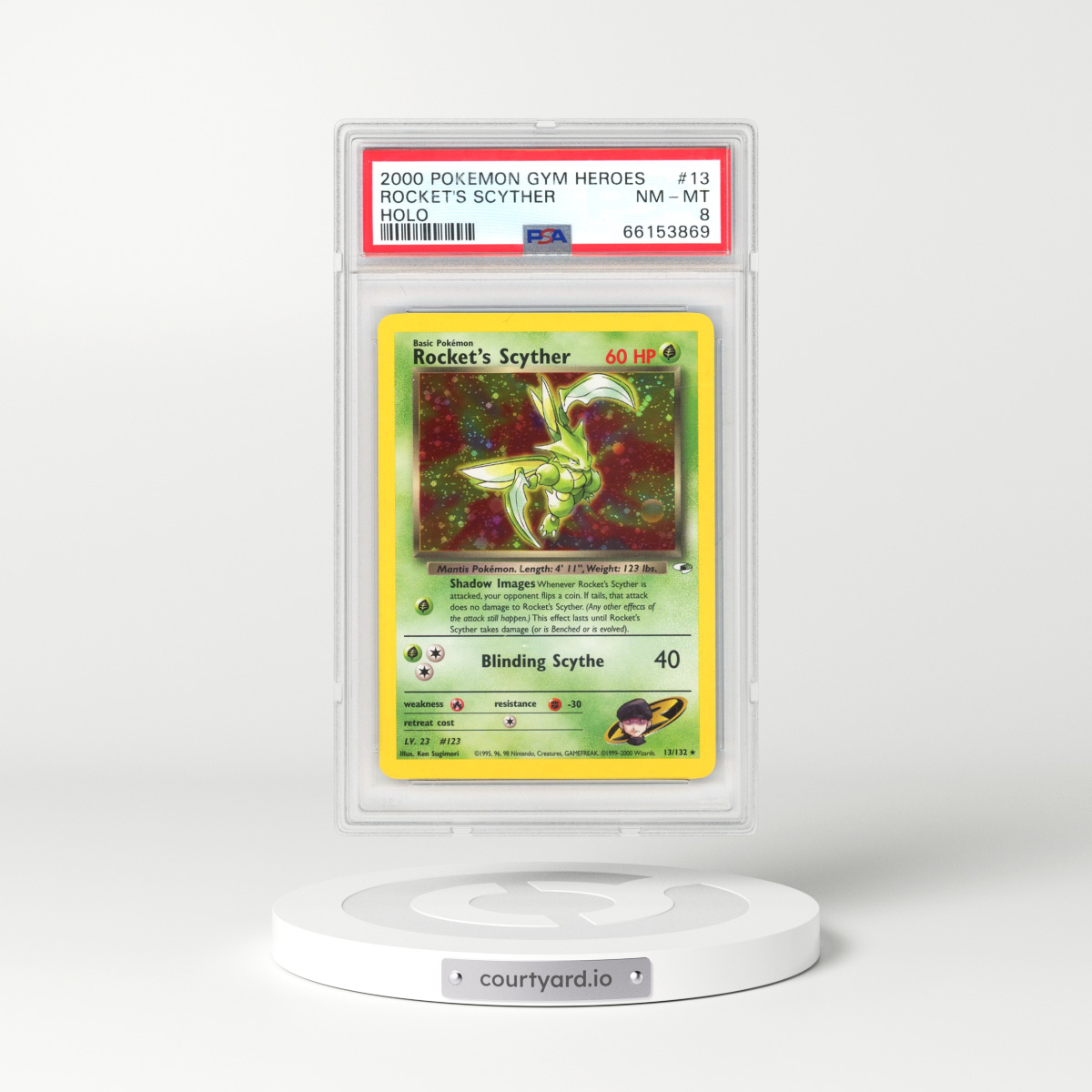 2000 Pokémon Gym Heroes #13 Rocket's Scyther - Holo (PSA 8 NM-MT)