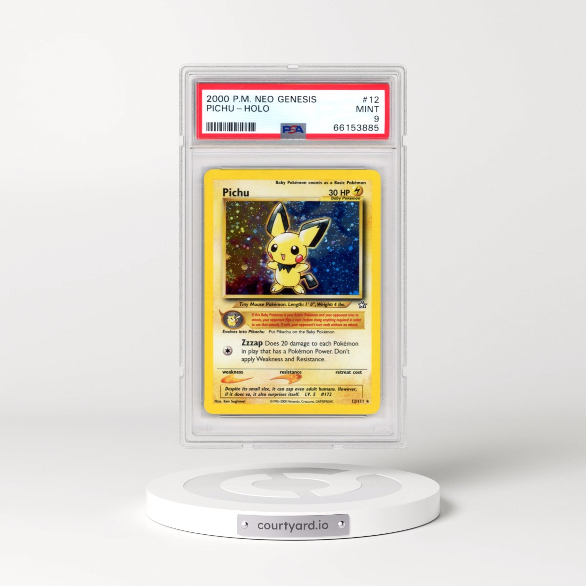 2000 Pokémon Neo Genesis #12 Pichu - Holo (PSA 9 MINT)